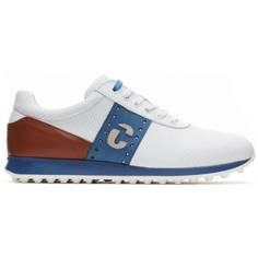 Obrázok ku produktu Pánské golfové boty Duca Del Cosma Belair bílé, modré/koňakové detaily