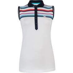 Obrázok ku produktu Dámska polokošeľa Girls Golf STRIPED SL biela s pruhmi