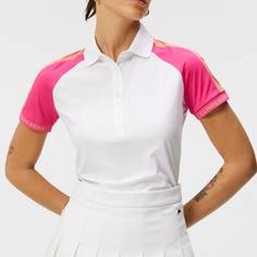 Obrázok ku produktu Women's polo shirt J.Lindeberg Golf Perinne white-pink