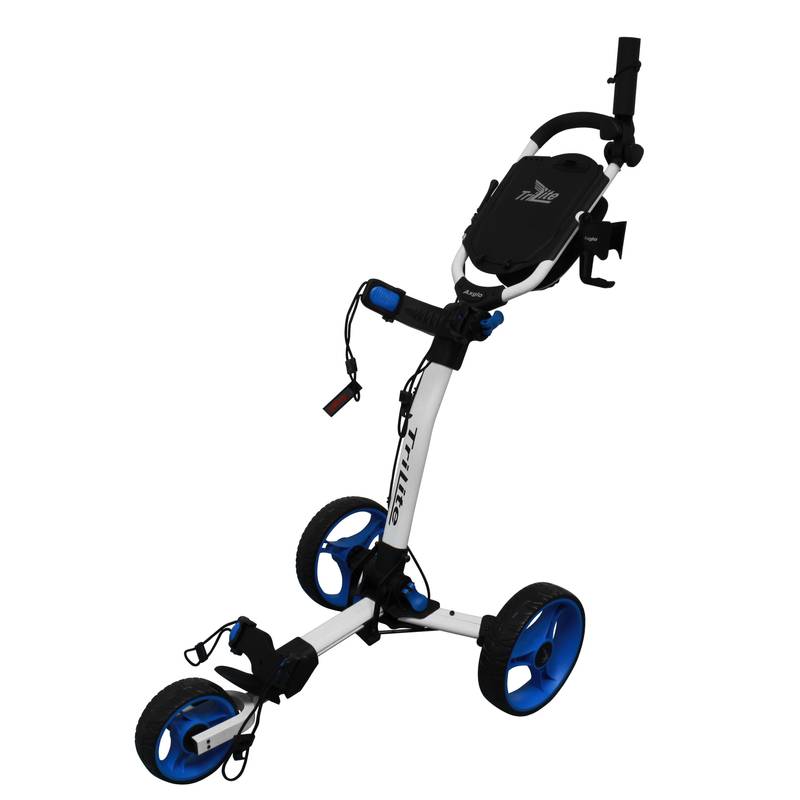 Obrázok ku produktu Golfový vozík - Axglo TriLite - bílý s modrými kolečky