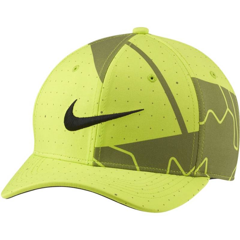 Obrázok ku produktu Unisex kšiltovka Nike Golf AeroBill Classic 99 Print neon-zelená/šedý potisk/černé logo
