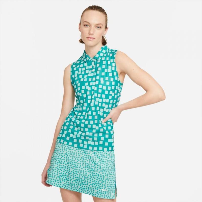 Obrázok ku produktu Ladies Polo-Shirt Nike Golf DRY SL GRID PRT POLO turquoise with print