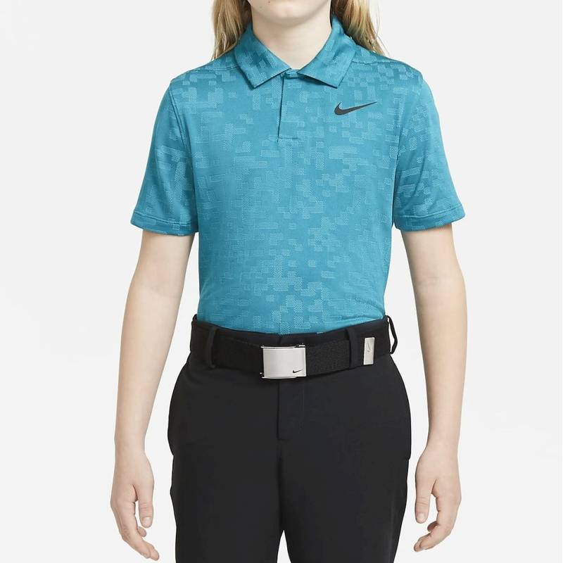 Obrázok ku produktu Juniorská polokošeľa Nike Golf TW B NK DF PRINT POLO tyrkysová