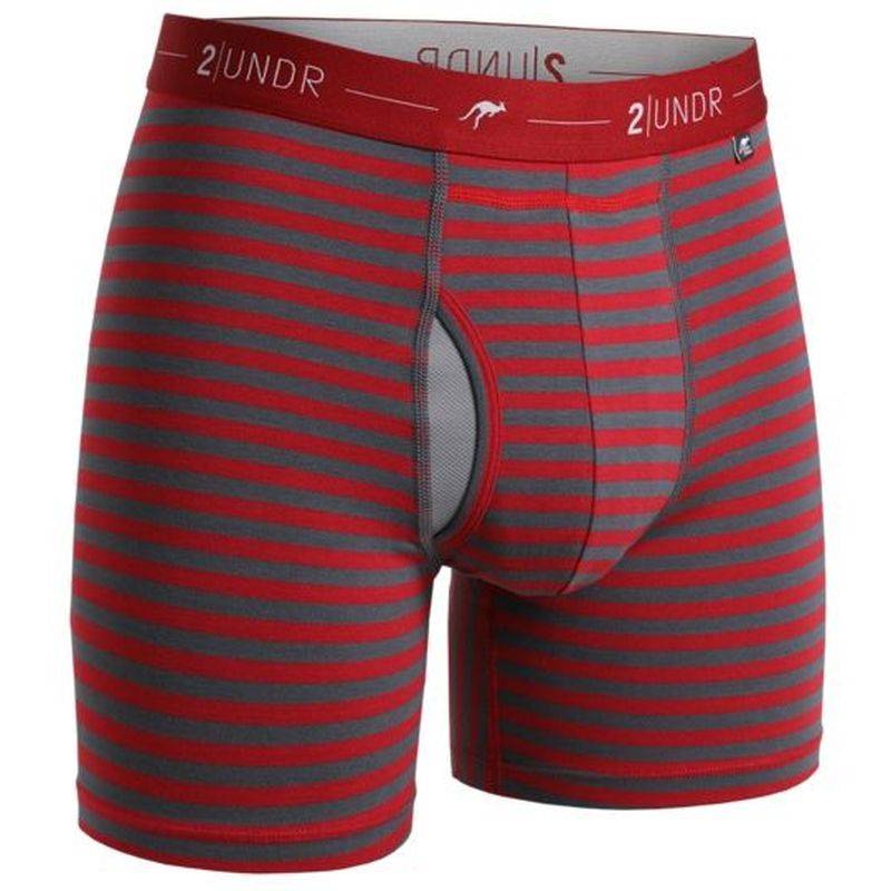 Obrázok ku produktu Boxerky 2UNDR Day Shift Boxer Brief  Red/grey Stripes