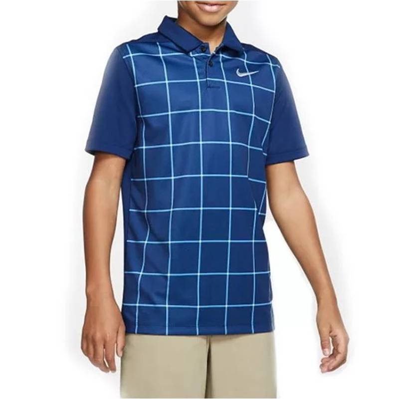Obrázok ku produktu Juniorská polokošeľa Nike Golf Boys DRY POLO GRID PRT modrá