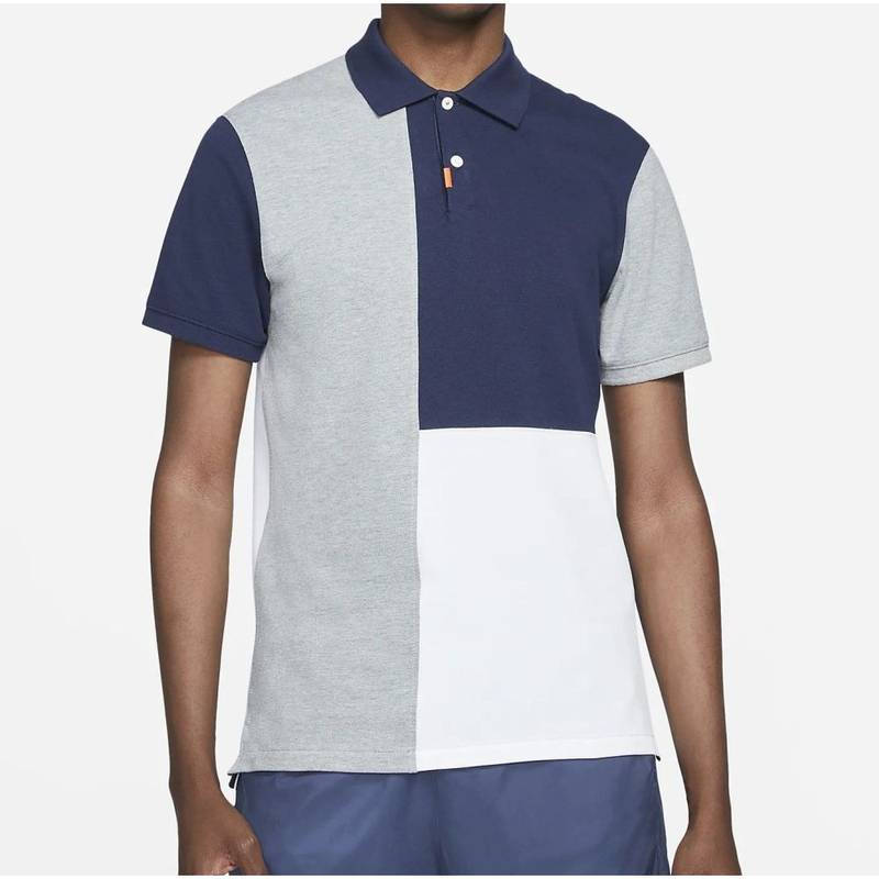 Obrázok ku produktu Pánská polokošile Nike golf Colour-Blocked Slim Fit Polo modrá/šedá/bílá