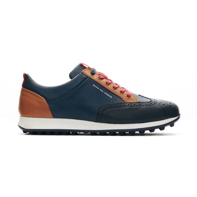 Obrázok ku produktu Pánské golfové boty Duca Del Cosma Camelot modré/hnědé dataily