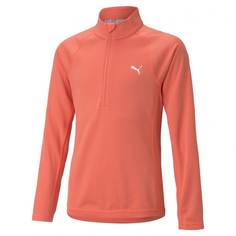 Obrázok ku produktu Juniorská mikina Puma Golf pre dievčatá LS 1/4 Zip ružovo-oranžová