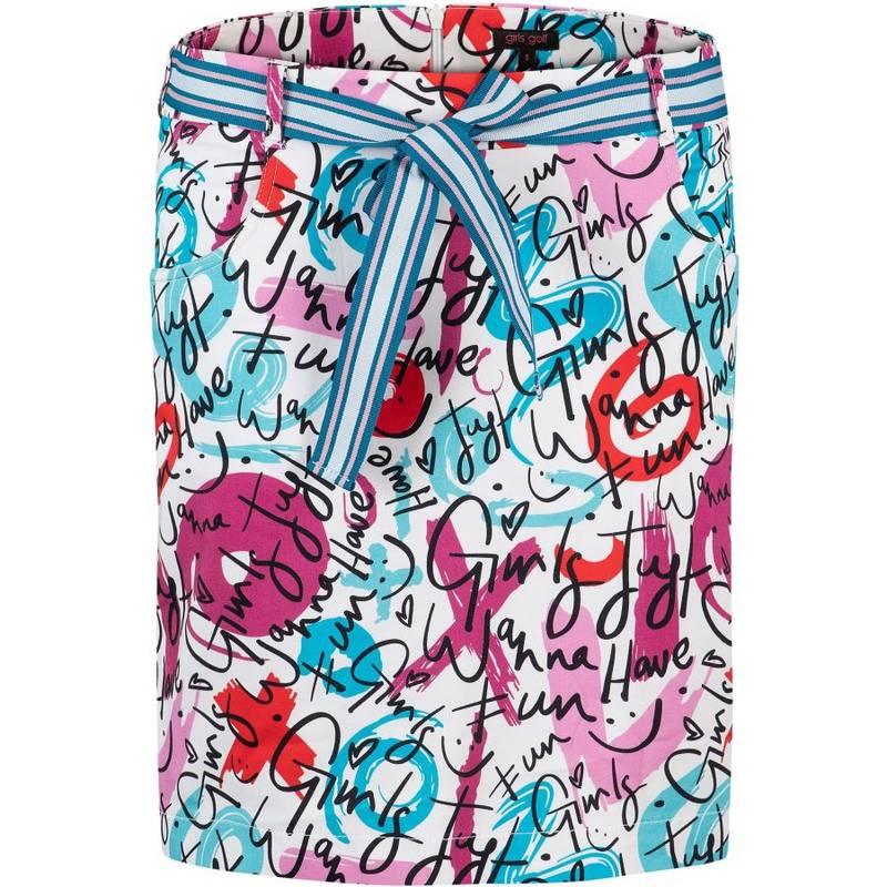 Obrázok ku produktu Dámska sukňa Girls Golf ROMY biela s farebnou potlačou