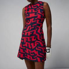 Obrázok ku produktu Dámske šaty J.Lindeberg Jasmin Print Dress červená potlač na modrom podklade