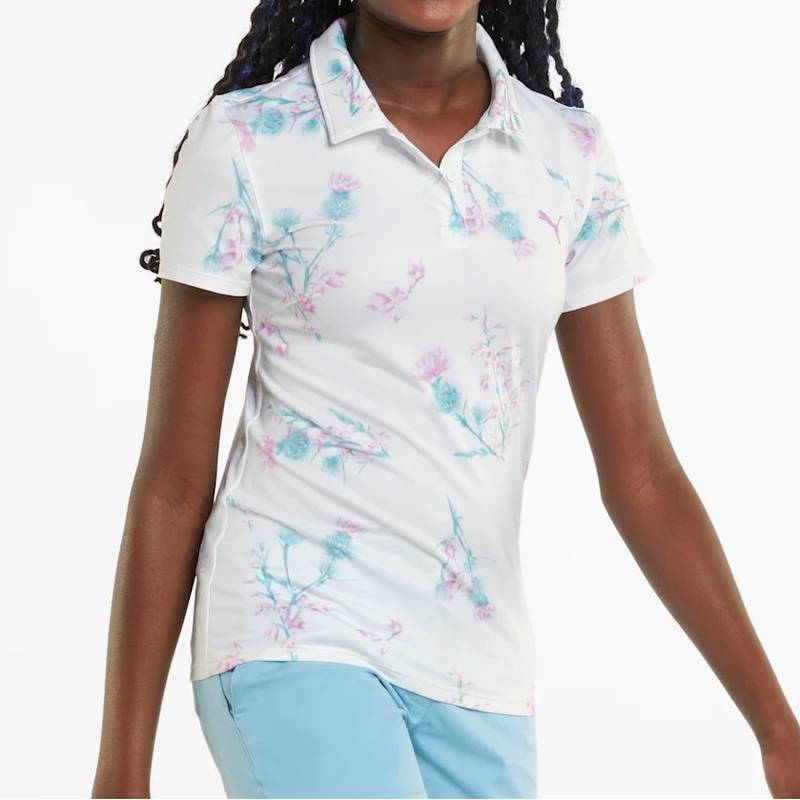 Obrázok ku produktu Junior polo shirt Puma Golf for girls MATTR LOWLANDS white