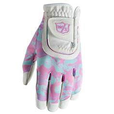 Obrázok ku produktu Golfová juniorská  rukavica  Wilson FIT ALL, White/ Pink Camo, univerzálna veľkosť