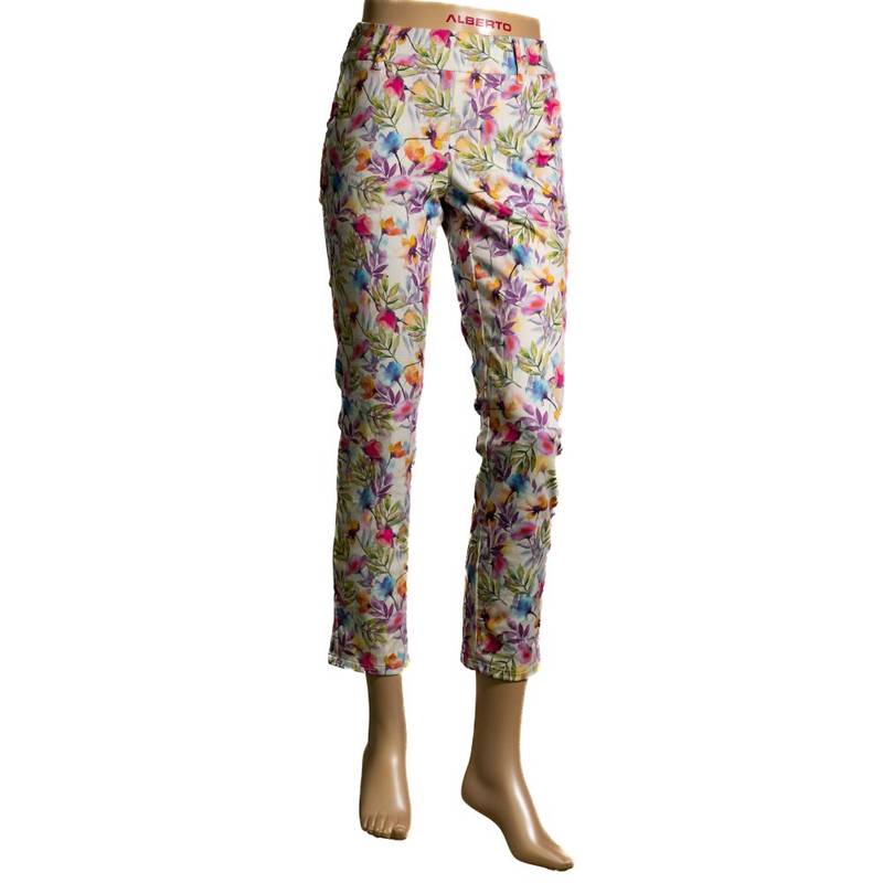 Obrázok ku produktu Women's golf pants Alberto LUCY-CR Summer Flowers WR Fantasy