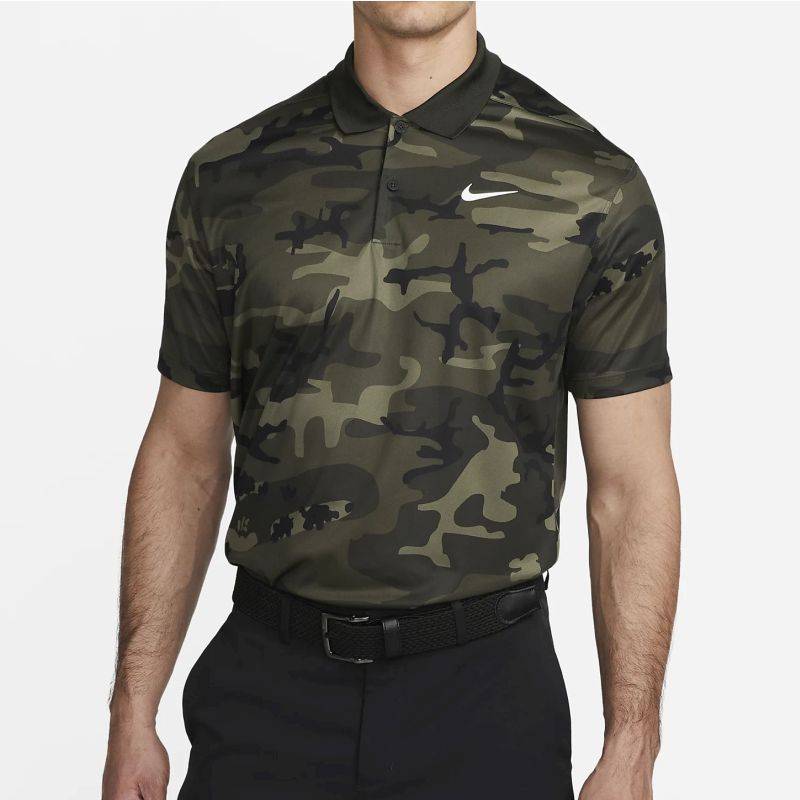 Obrázok ku produktu Pánska polokošeľa Nike Golf DF Victory CAMO zelená/hnedá