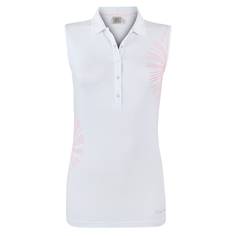 Obrázok ku produktu Dámska polokošeľa Girls Golf PUFF FLOWER ROSE SL biela/ružové detaily
