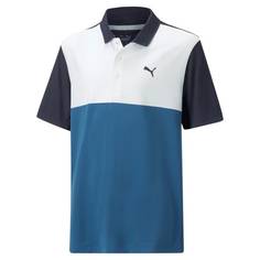 Obrázok ku produktu Juniorská polokošeľa Puma Golf pre chlapcov Cloudspun Colorblock modrá