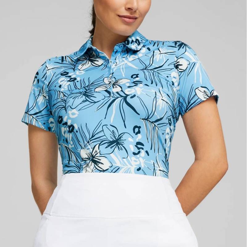 Obrázok ku produktu Women's polo shirt Puma Golf Mattr Artwork blue with print