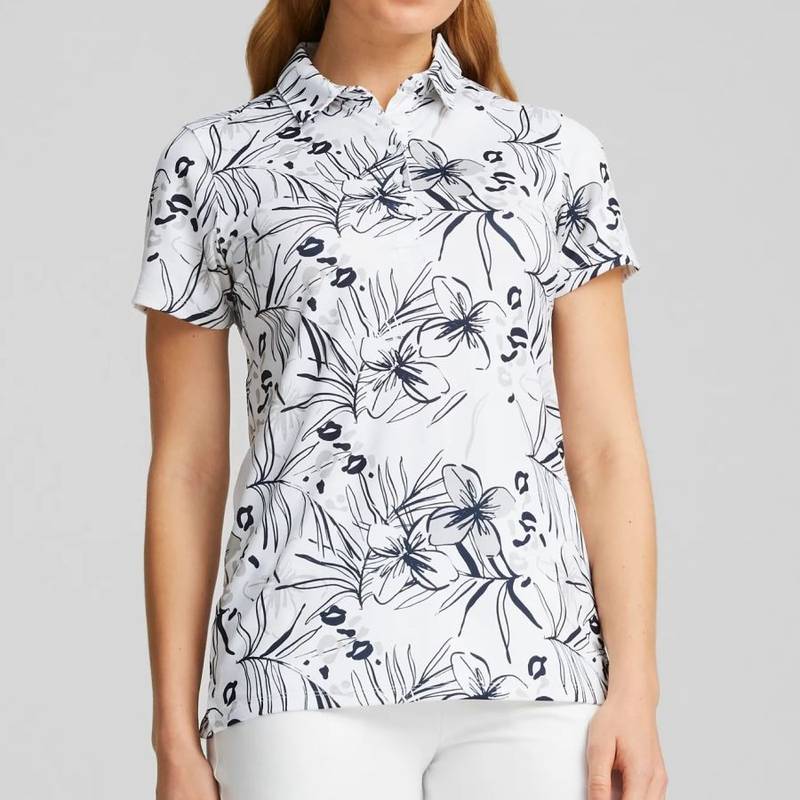 Obrázok ku produktu Women's polo shirt Puma Golf Mattr Artwork white with blue print