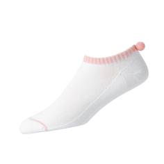 Obrázok ku produktu Dámske ponožky Footjoy PRODRY LIGHTWEIGHT POMPOM biele s ružovým prúžkom