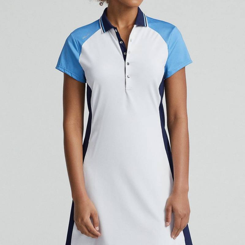 Obrázok ku produktu Dámske šaty RLX GOLF Color-Blocked Stretch Jersey Polo Dress biele/modré