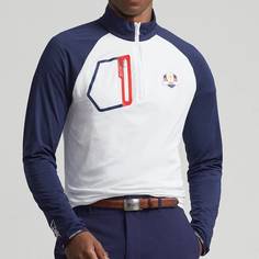 Obrázok ku produktu Pánský pulovr RLX Golf Ryder-cup LS HZ MNM1 bílý/modrý