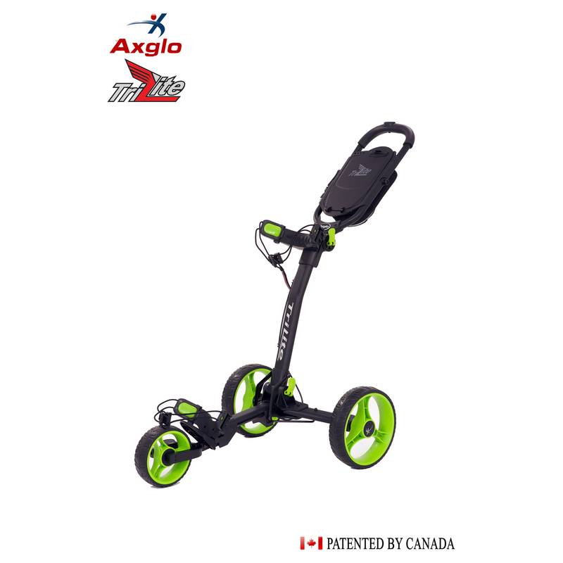 Obrázok ku produktu Golf Trolley - Axglo TriLite - black with green wheels