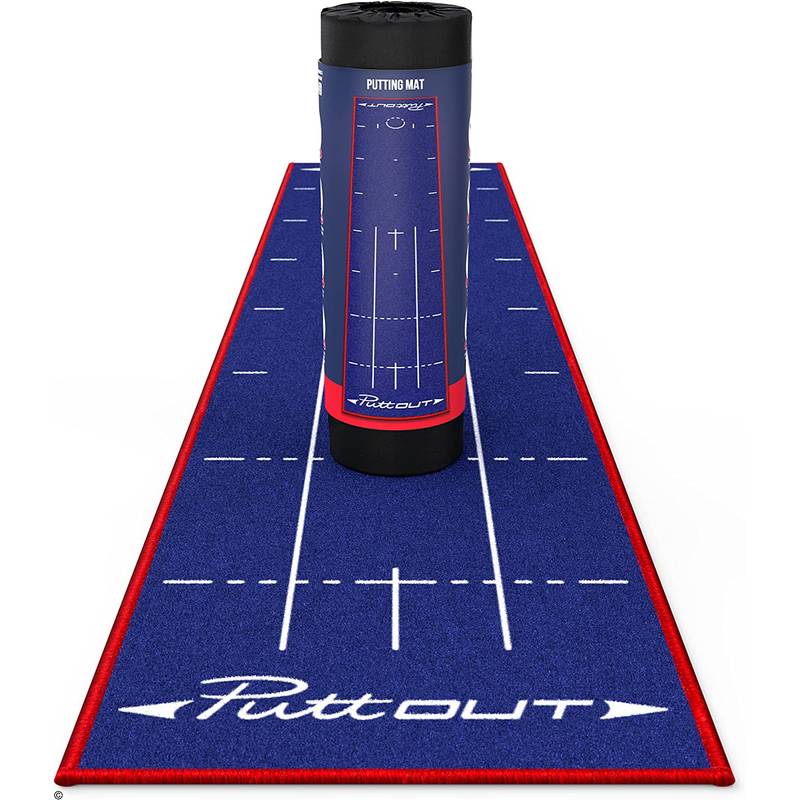 Obrázok ku produktu Golfová trénovacia pomôcka - PuttOut Slim Putting Mat 240x50cm red/wht/blue