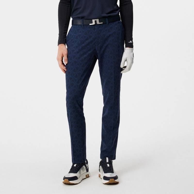 Obrázok ku produktu Pánské kalhoty J.Lindeberg Golf Sands Jacquard modré s geo potiskem