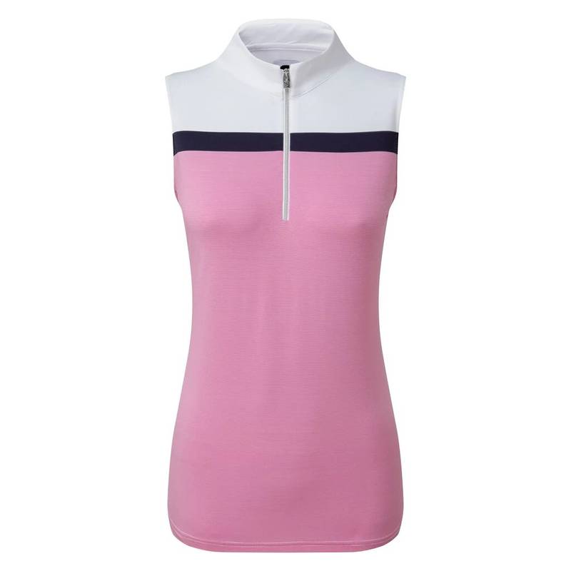 Obrázok ku produktu Ladies Polo-Shirt Footjoy Lisle Engineered Stripe SL pink