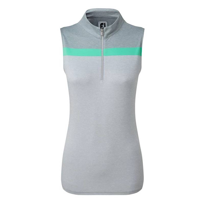 Obrázok ku produktu Ladies Polo-Shirt Footjoy Lisle Engineered Stripe SL gray