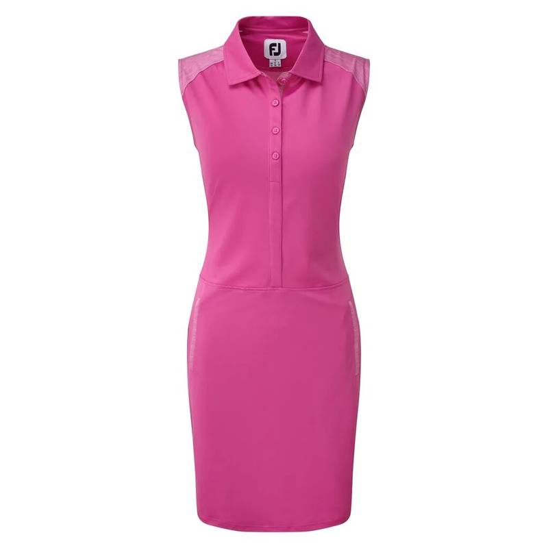 Obrázok ku produktu Dámske šaty Footjoy Cap Sleeve Pique Dress with Laser Perf Overlay ROSE