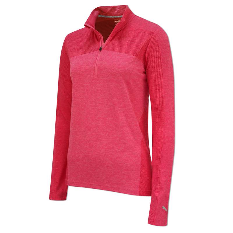 Obrázok ku produktu Women´s mid-layer Puma Golf  Evoknit Seamless 1/4 Zip pink