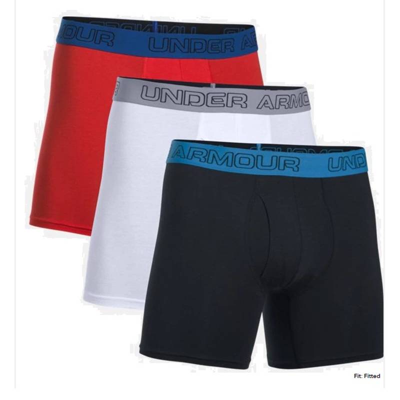 Obrázok ku produktu Pánske boxerky Under Armour Charged Cotton biele/čierne/červené