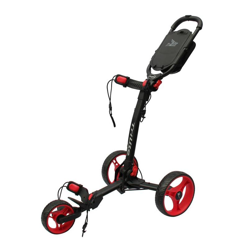 Obrázok ku produktu Golfový vozík - Axglo TriLite - čierny s červenými kolesami
