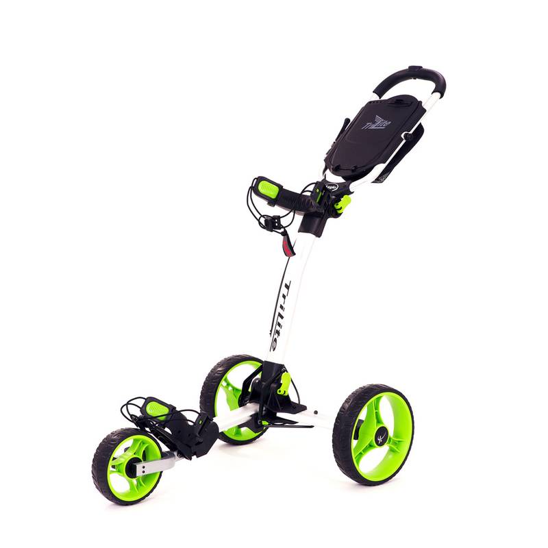 Obrázok ku produktu Golfový vozík - Axglo TriLite - biely so zelenými kolesami