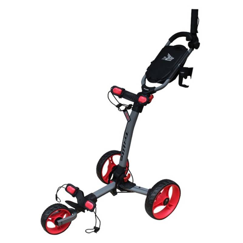 Obrázok ku produktu Golfový vozík - Axglo TriLite - šedý s červenými kolečky