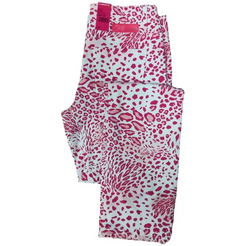 Obrázok ku produktu Ladies pants Alberto Golf TINA-Z WR white with pink print
